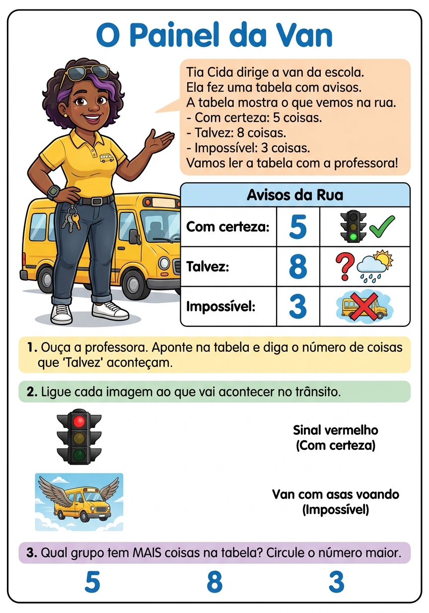 Folha A4 real - O Painel da Van adaptada TEA - Transtorno do Espectro Autista gerada pelo sistema Plano Prático BNCC
