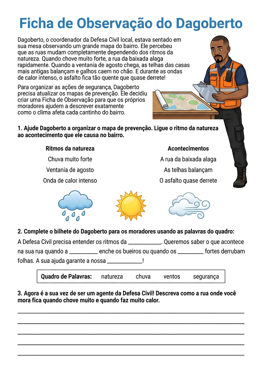 Folha A4 real - Ficha de Observação do Dagoberto (versão da turma) gerada pelo sistema Plano Prático BNCC
