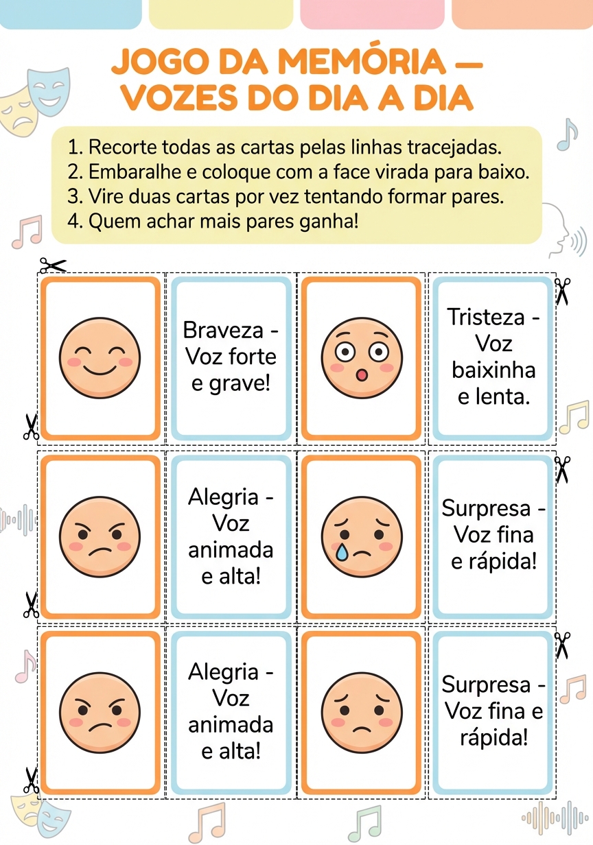 Folha A4 real - Jogo da memoria das entonacoes (Ed. Infantil) gerada pelo app